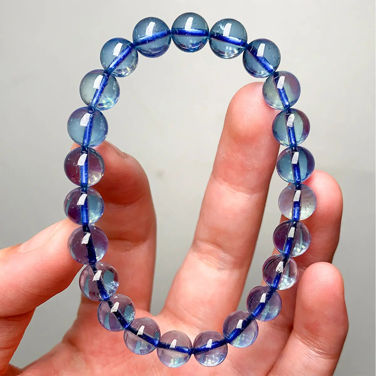 Natural Ice Aquamarine Crystal Bracelet for Men and Women – Healing Crystal  Home