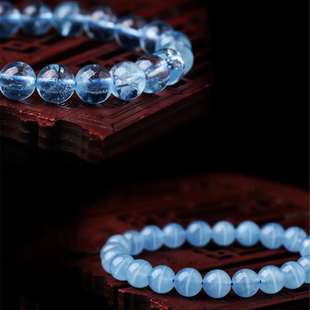 Natural Ice Aquamarine Crystal Bracelet Healing Crystal Home
