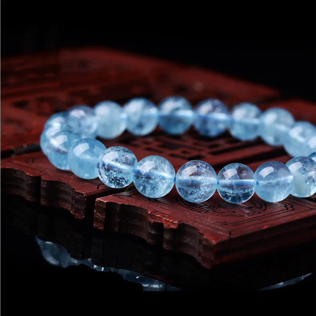 Natural Ice Aquamarine Crystal Bracelet Healing Crystal Home