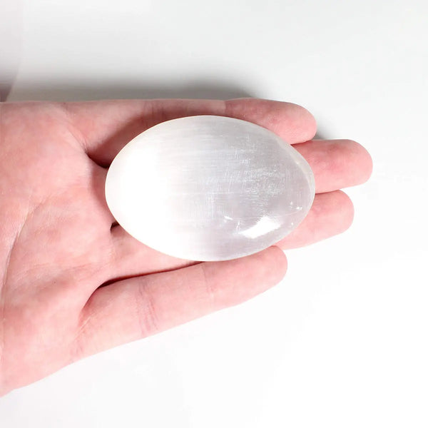 Natural Selenite Crystal Palm Stone Worry Stone Healing Crystal Home