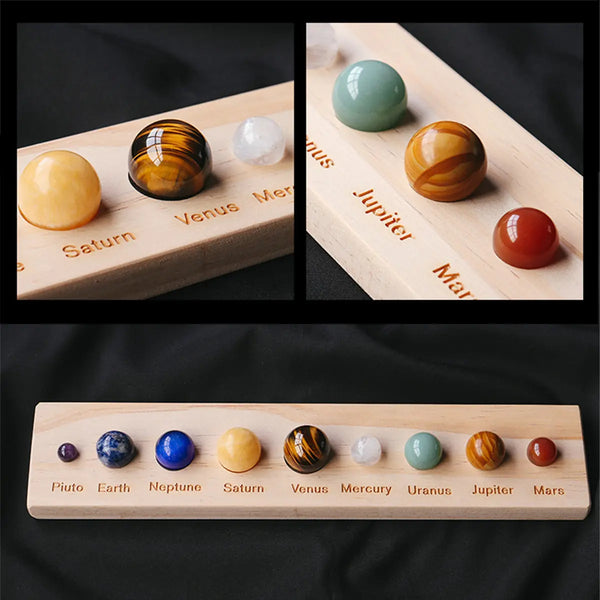 Nine Planets Of Solar System Natural Crystal Ball Rough Stone Healing Crystal Home