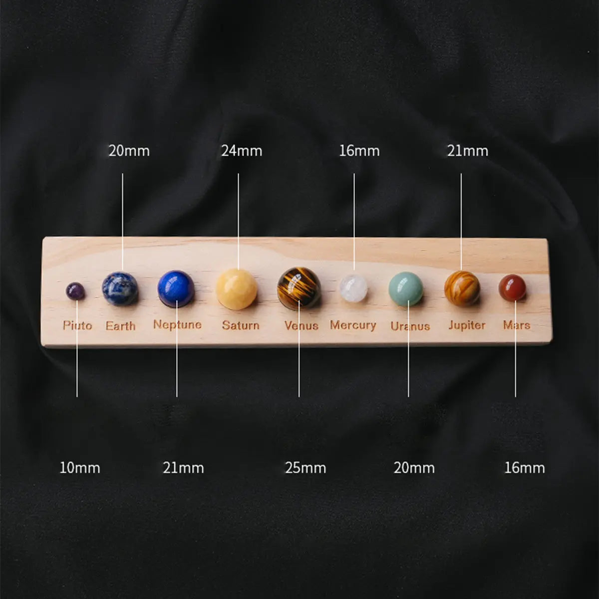 solar system ball size