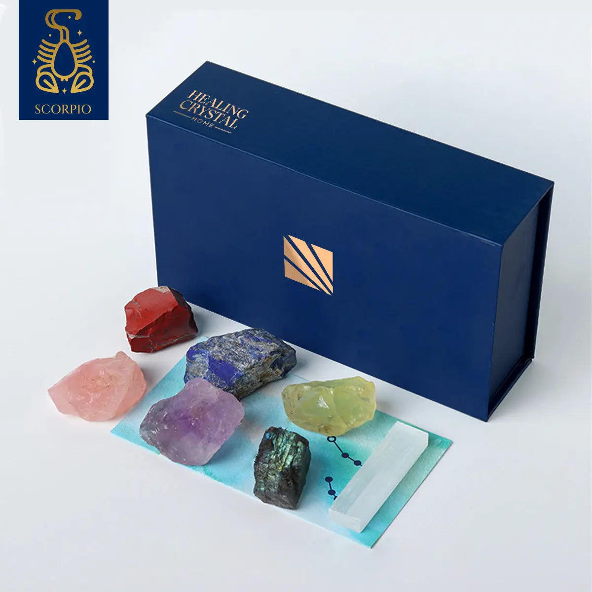 Aquarius Zodiac Natural Healing Crystals Set~Birthstone