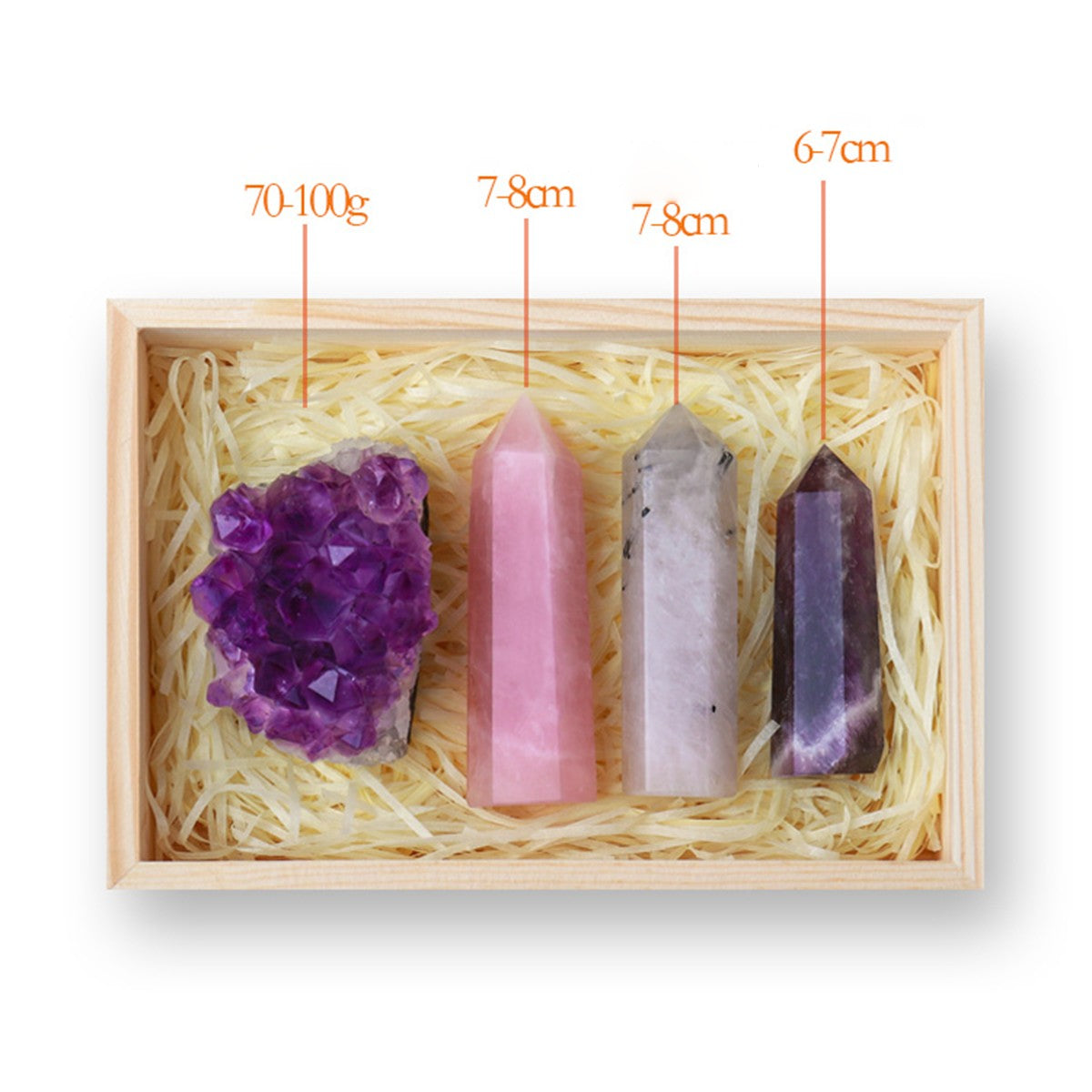 Set of Natural Amethyst Cluster Hexagonal Healing Wand Point Crystal Healing Crystal Home