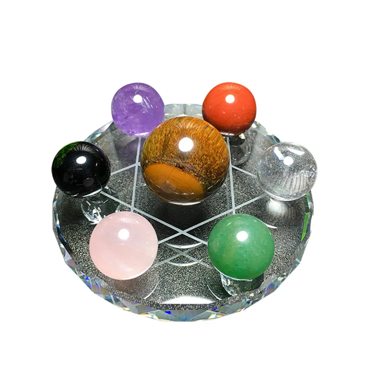 HAPINARY Bola De Cristal Matriz De Sete Estrelas Chakra Esfera De Bola De  Cristal Conjunto De Chakra Bolas De Jogo Transparentes Decoração De