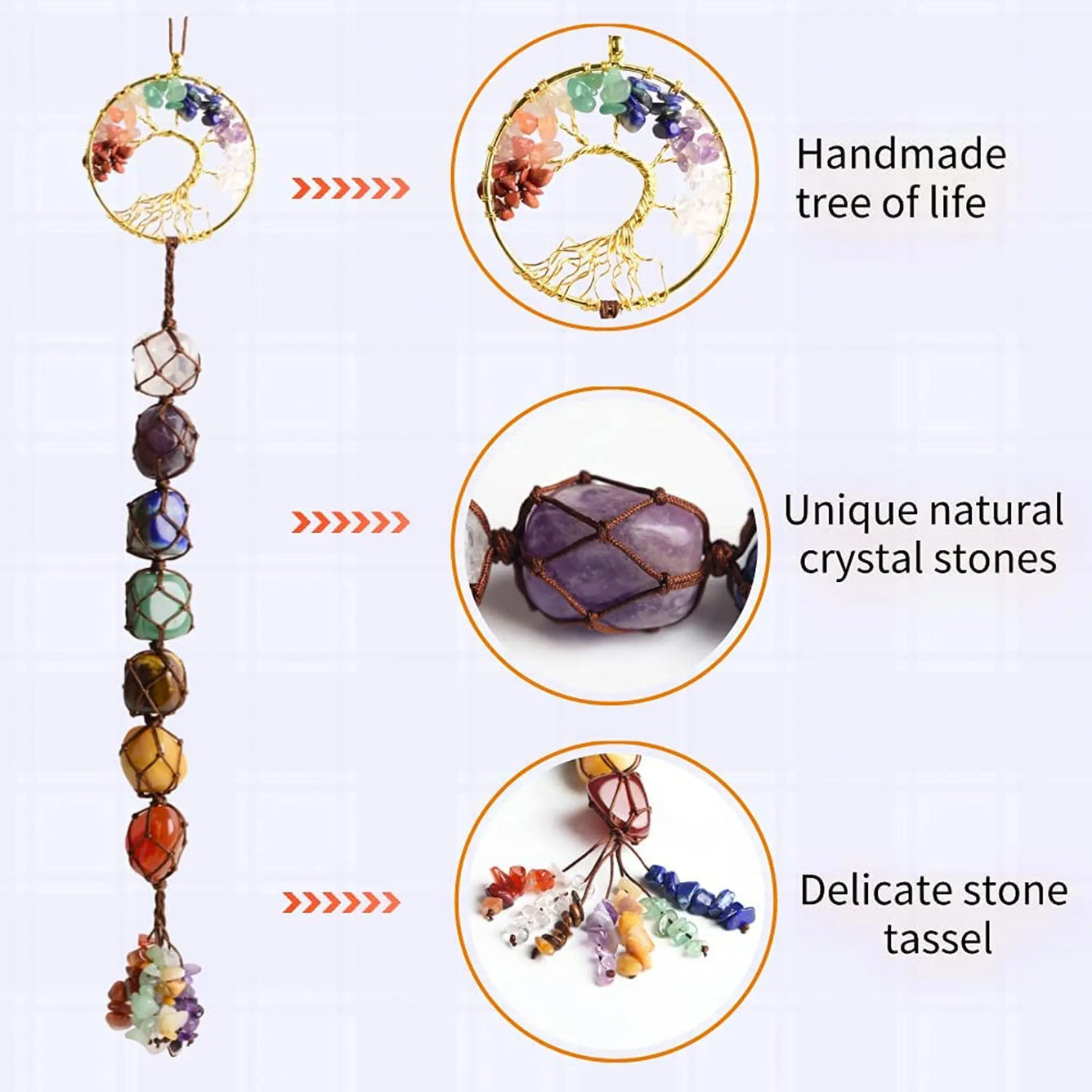Tree of Life Chakra Crystals Ornament Healing Crystal Home